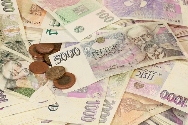 české koruny a peníze