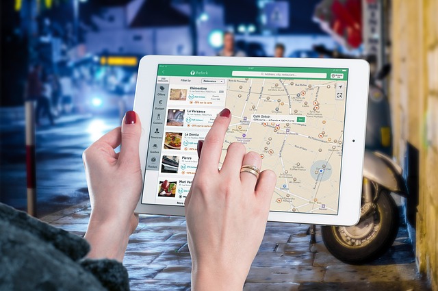 mapa v tabletu